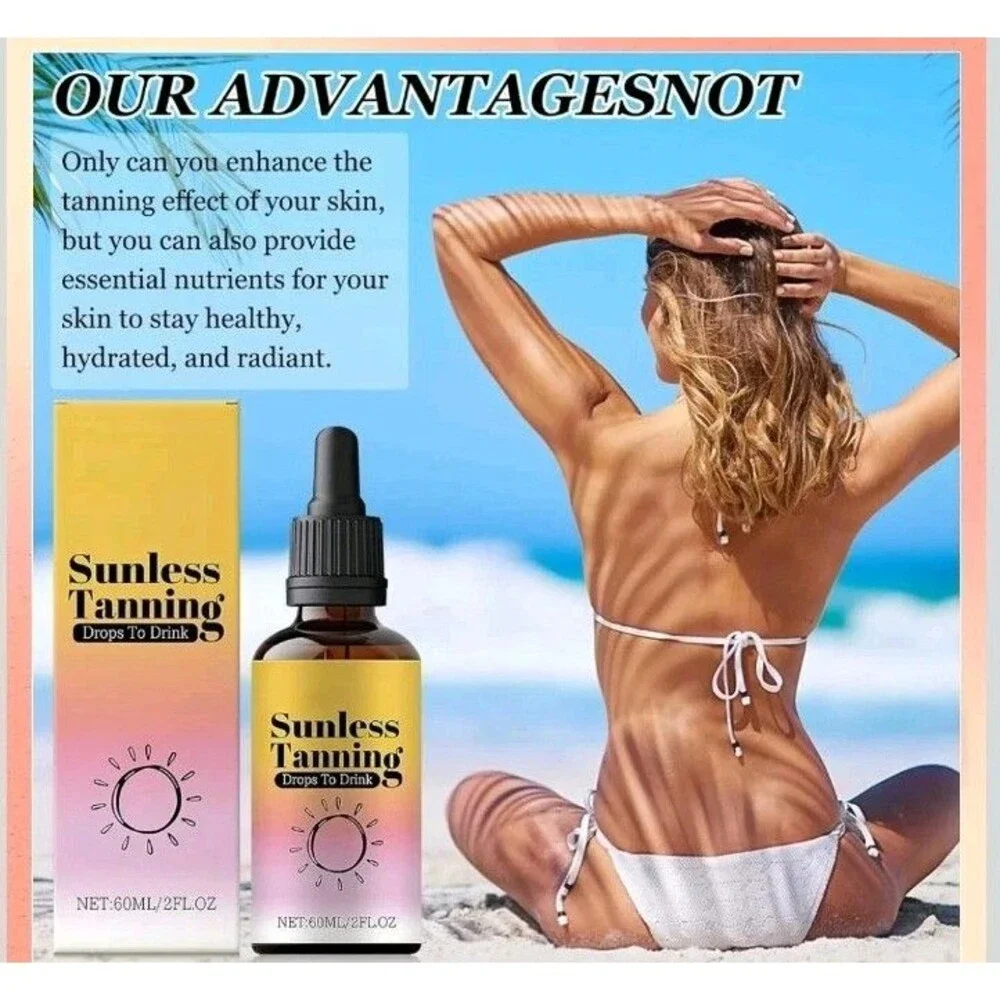 Sunless Tanning Drops To Drink, Drinkable Sunless Tanning Drops, Oral Drink 60ml